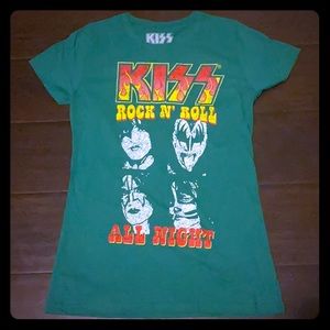 Green Kiss Rock & Roll All Night Band Shirt Large